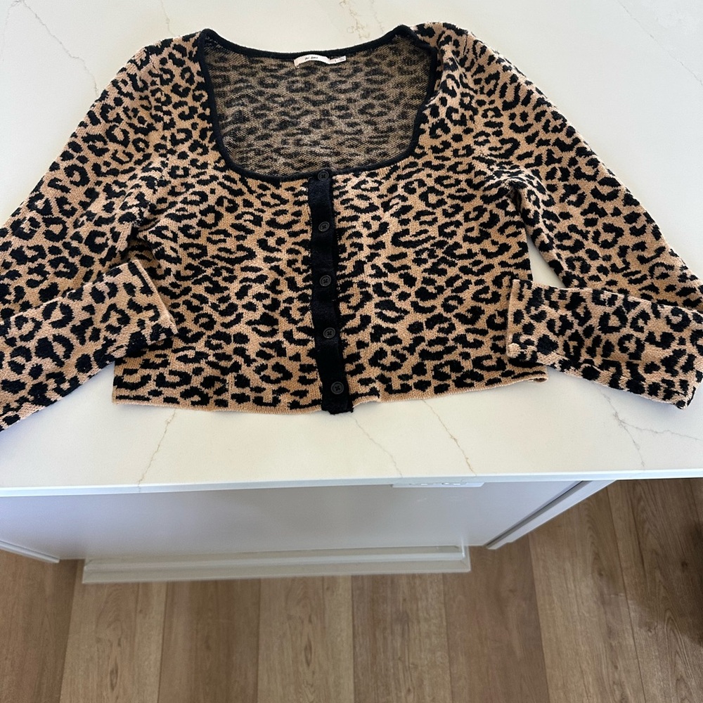Leopard Print Button-Up Women's Top